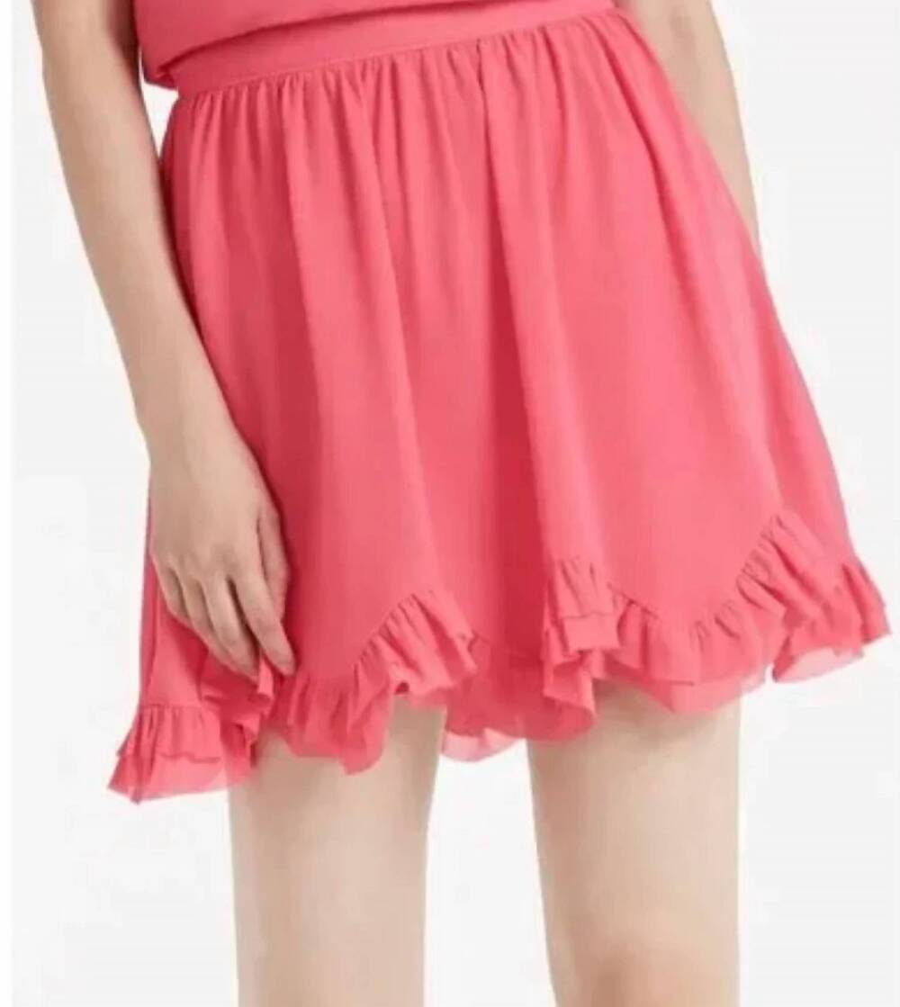 NEW MILLY jess chiffon skirt in bright pink